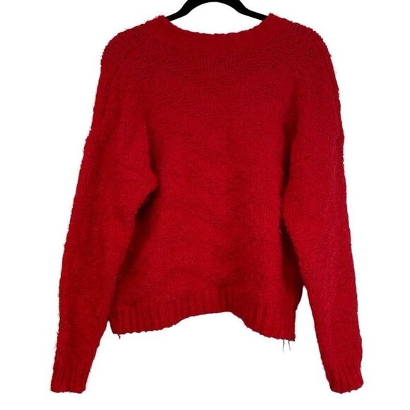 GB Sweater Women's Large Red Chunky Knit Classic Long Sleeve Round Neck Pullover - Picture 6 of 13